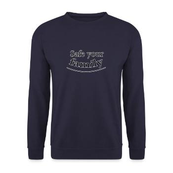 Protégez votre famille - Sweat-shirt Unisexe - marine - Devant - Alina (178cm) & Michal (187cm)