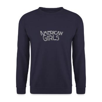 American girls - Unisex Pullover - Navy - Vorne - Alina (178cm) & Michal (187cm)