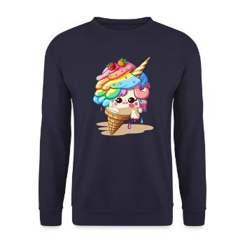 Licorne magique - Édition d’été - Sweat-shirt Unisexe - marine - Devant - Alina (178cm) & Michal (187cm)