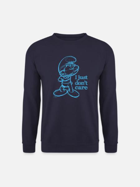 Smurfs Design With Quote I Just Don’t Care - Unisex Sweatshirt - navy