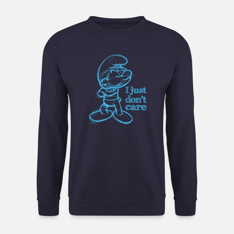 Diseño de Pitufos con Decir que Simplemente No Me Importa - Sudadera unisex - azul marino