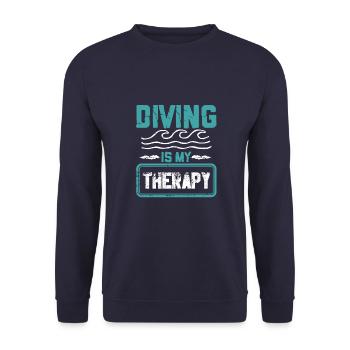 Diving therapy - Unisex Sweatshirt - navy - Front - Alina (178cm) & Michal (187cm)