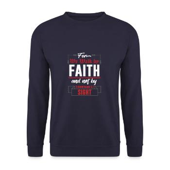 Bible Confiance en Dieu - Sweat-shirt Unisexe - marine - Devant - Alina (178cm) & Michal (187cm)