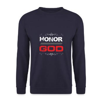 Bible Honoring God - Unisex Sweatshirt - navy - Front - Alina (178cm) & Michal (187cm)