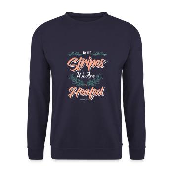 bibel verse heilung - Unisex Pullover - Navy - Vorne - Alina (178cm) & Michal (187cm)