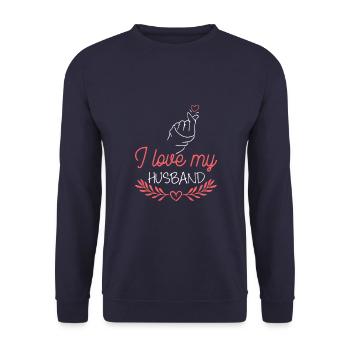 I love my husband - Unisex Sweatshirt - navy - Front - Alina (178cm) & Michal (187cm)