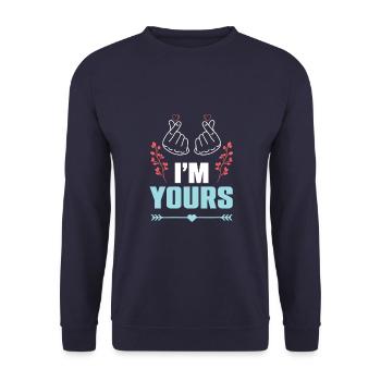 ich gehöre dir paare - Unisex Pullover - Navy - Vorne - Alina (178cm) & Michal (187cm)
