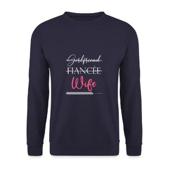ehefrau paare liebe - Unisex Pullover - Navy - Vorne - Alina (178cm) & Michal (187cm)