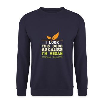 Vegan veggie - Unisex Sweatshirt - navy - Front - Alina (178cm) & Michal (187cm)