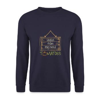 vegan tomaten gesund - Unisex Pullover - Navy - Vorne - Alina (178cm) & Michal (187cm)