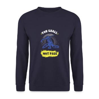 Ice Hockey Sport Goalie - Unisex Sweatshirt - navy - Front - Alina (178cm) & Michal (187cm)