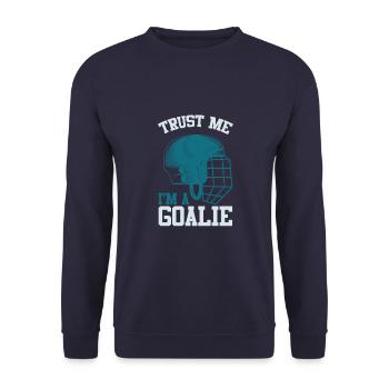 Ice Hockey Slogan - Unisex Sweatshirt - navy - Front - Alina (178cm) & Michal (187cm)