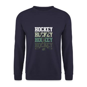 Slogan de l’équipe de hockey ICE - Sweat-shirt Unisexe - marine - Devant - Alina (178cm) & Michal (187cm)