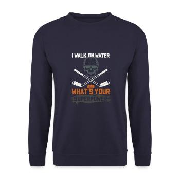 ice hockey superpower - Unisex Pullover - Navy - Vorne - Alina (178cm) & Michal (187cm)