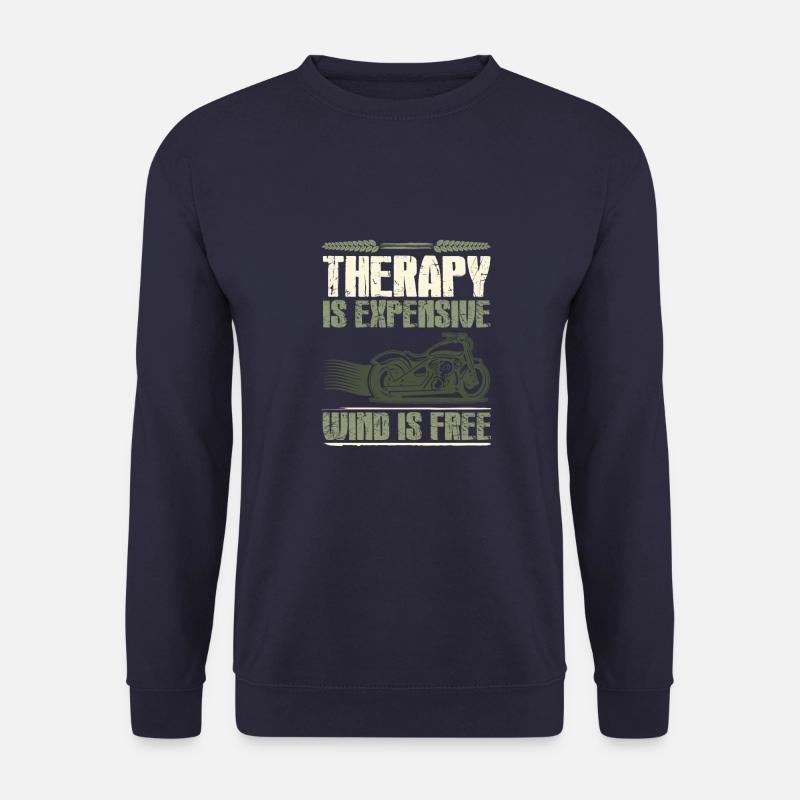 motorcycle therapy funny - Unisex Sweatshirt - navy