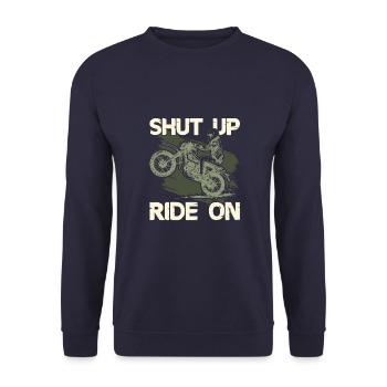 Devis Balade à moto - Sweat-shirt Unisexe - marine - Devant - Alina (178cm) & Michal (187cm)