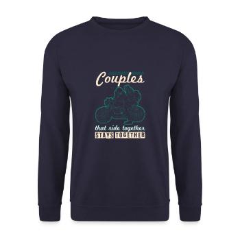 motorrad paare spruch biker - Unisex Pullover - Navy - Vorne - Alina (178cm) & Michal (187cm)