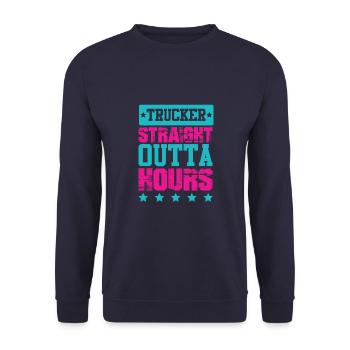 camionneur tout droit sorti - Sweat-shirt Unisexe - marine - Devant - Alina (178cm) & Michal (187cm)