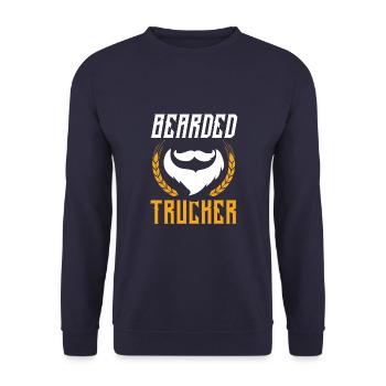 Dicton de barbe complète de camionneur - Sweat-shirt Unisexe - marine - Devant - Alina (178cm) & Michal (187cm)