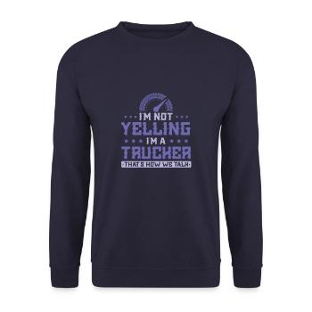 Dicton cool de camionneur - Sweat-shirt Unisexe - marine - Devant - Alina (178cm) & Michal (187cm)