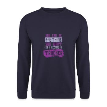 truck trucker spruch - Unisex Pullover - Navy - Vorne - Alina (178cm) & Michal (187cm)