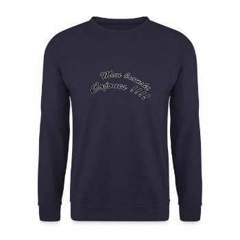 Man braucht Cojones - Unisex Pullover - Navy - Vorne - Alina (178cm) & Michal (187cm)