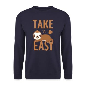 Sloth lazy chill out serenity easy - Unisex Sweatshirt - navy - Front - Alina (178cm) & Michal (187cm)