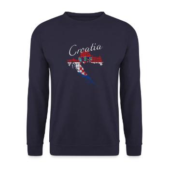 Croatia - Unisex Pullover - Navy - Vorne - Alina (178cm) & Michal (187cm)