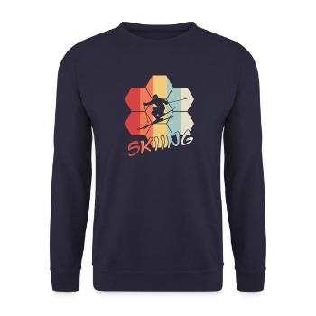 Skiing - Unisex Pullover - Navy - Vorne - Alina (178cm) & Michal (187cm)