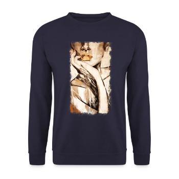 Art woman lips - Unisex Sweatshirt - navy - Front - Alina (178cm) & Michal (187cm)