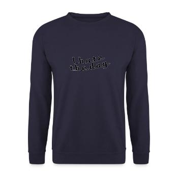 I hate the day - Unisex Sweatshirt - navy - Front - Alina (178cm) & Michal (187cm)