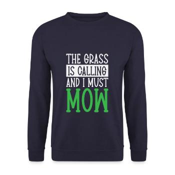 L’herbe appelle à Mow Gardener - Sweat-shirt Unisexe - marine - Devant - Alina (178cm) & Michal (187cm)