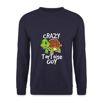 Crazy Tortoise Guy Turtle Breeder Turtle Fan - Unisex Sweatshirt - navy - Front - Alina (178cm) & Michal (187cm)