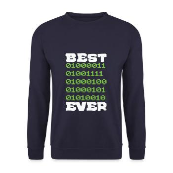 Best Coder ever Father Men Funny Nerd - Unisex Pullover - Navy - Vorne - Alina (178cm) & Michal (187cm)