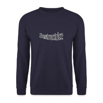 Destructrice - Unisex Pullover - Navy - Vorne - Alina (178cm) & Michal (187cm)