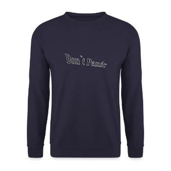 Don`t panic - Unisex Pullover - Navy - Vorne - Alina (178cm) & Michal (187cm)