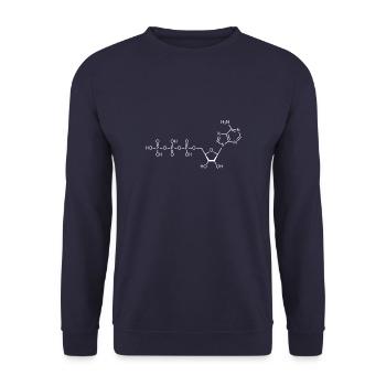 ATP - adenosine triphosphate - white - Unisex Sweatshirt - navy - Front - Alina (178cm) & Michal (187cm)