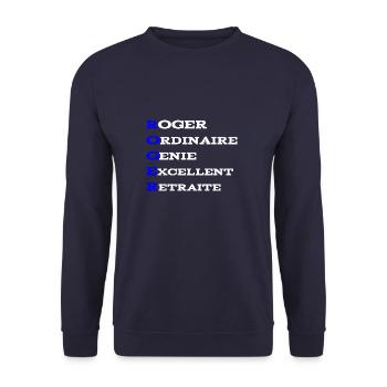 Roger the best - Sweat-shirt Unisexe - marine - Devant - Alina (178cm) & Michal (187cm)