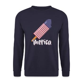 Merica 4 juillet États-Unis - Sweat-shirt Unisexe - marine - Devant - Alina (178cm) & Michal (187cm)
