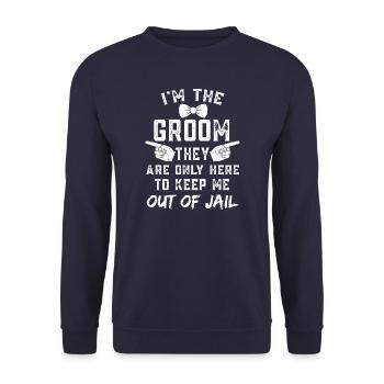The Groom - Der Bräutigam - Unisex Pullover - Navy - Vorne - Alina (178cm) & Michal (187cm)