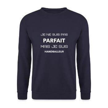 je ne suis pas parfait je suis handballeur - Sweat-shirt Unisexe - marine - Devant - Alina (178cm) & Michal (187cm)