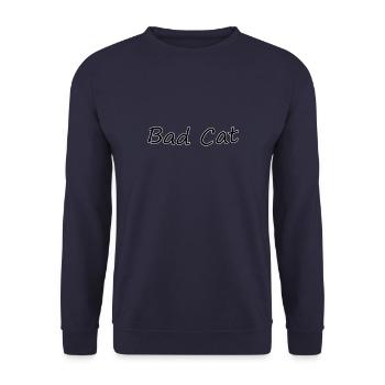 Bad Cat - Unisex Pullover - Navy - Vorne - Alina (178cm) & Michal (187cm)