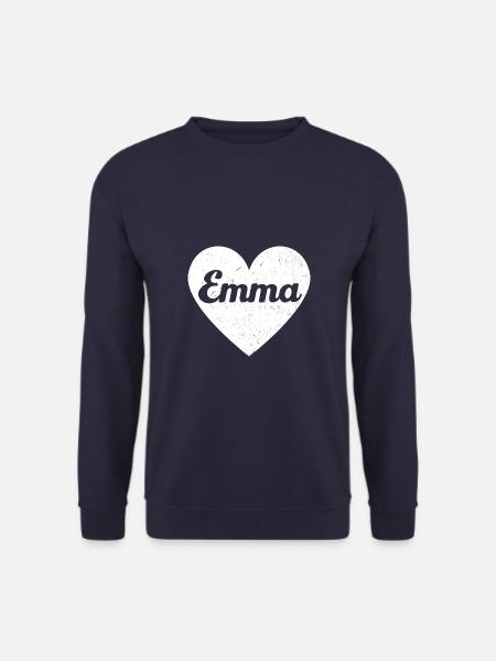 Emma First Name Gift Idea Heart Love I Love - Unisex Sweatshirt - navy