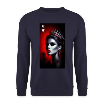 Rigged Poker - Dame de coeur - Sweat-shirt Unisexe - marine - Devant - Alina (178cm) & Michal (187cm)