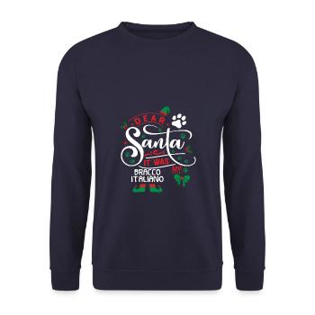 Weihnachten Weihnachtsmann Hund Bracco Italiano - Unisex Pullover - Navy - Vorne - Alina (178cm) & Michal (187cm)