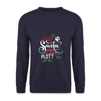 Weihnachten Hund Hunderasse plott - Unisex Pullover - Navy - Vorne - Alina (178cm) & Michal (187cm)