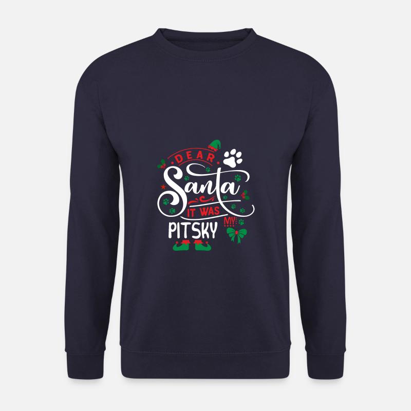 Weihnachten Hund Hunderasse Pitsky - Unisex Pullover - Navy