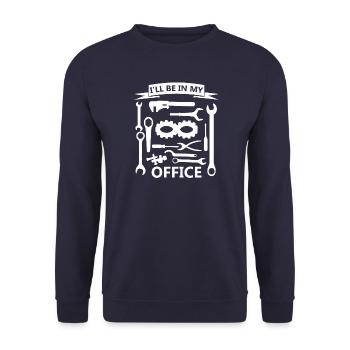 Workshop Mechanics - Unisex Sweatshirt - navy - Front - Alina (178cm) & Michal (187cm)