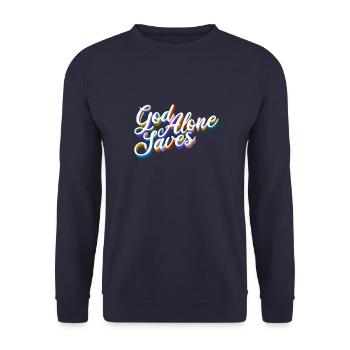God Inspiration Bible Christians Bible Verse Gift - Unisex Sweatshirt - navy - Front - Alina (178cm) & Michal (187cm)