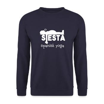 Siesta Spanish Yoga Yoga - Unisex Sweatshirt - navy - Front - Alina (178cm) & Michal (187cm)